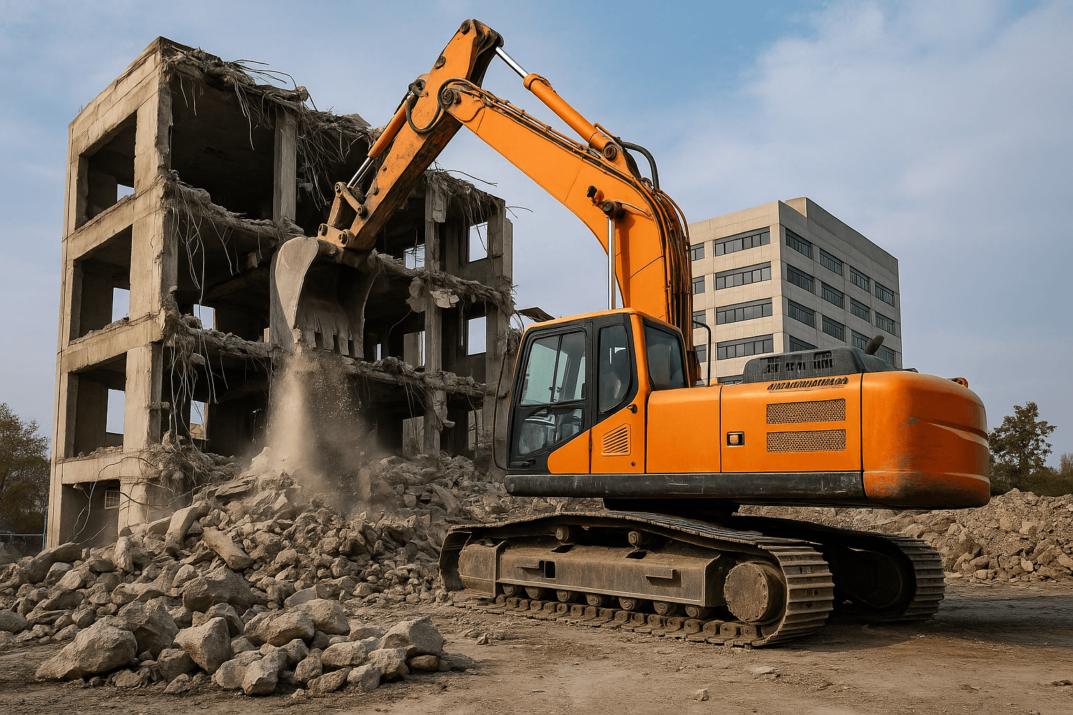 Entreprise de démolition à Menton - Chantier de démolition avec pelleteuse